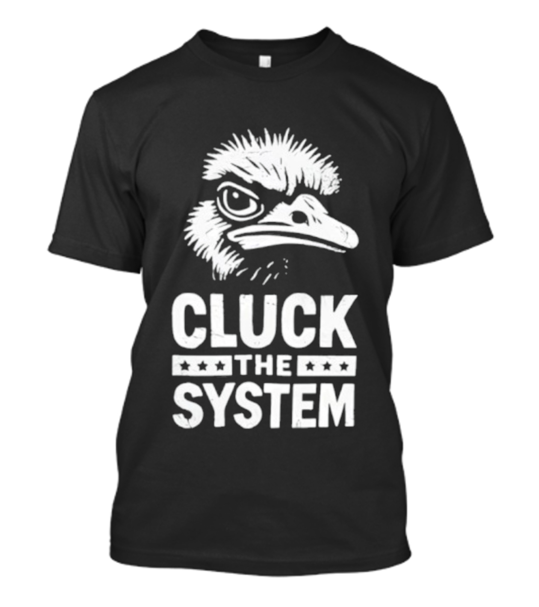Bold Eagle Head Cluck The System Protest T-Shirt