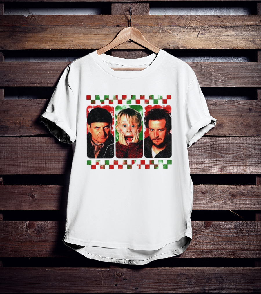 Home Alone Christmas Movie Characters Kevin Marv Harry T-Shirt