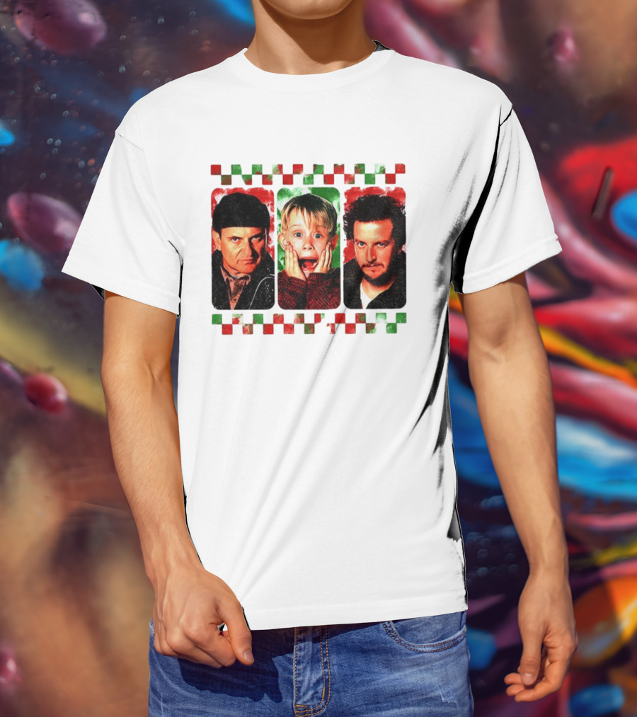 Home Alone Christmas Movie Characters Kevin Marv Harry T-Shirt