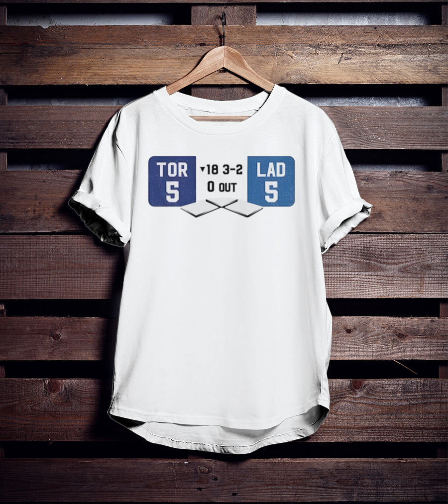 LAD 5-5 TOR Round 18 3-2 Scoreboard Art T-Shirt