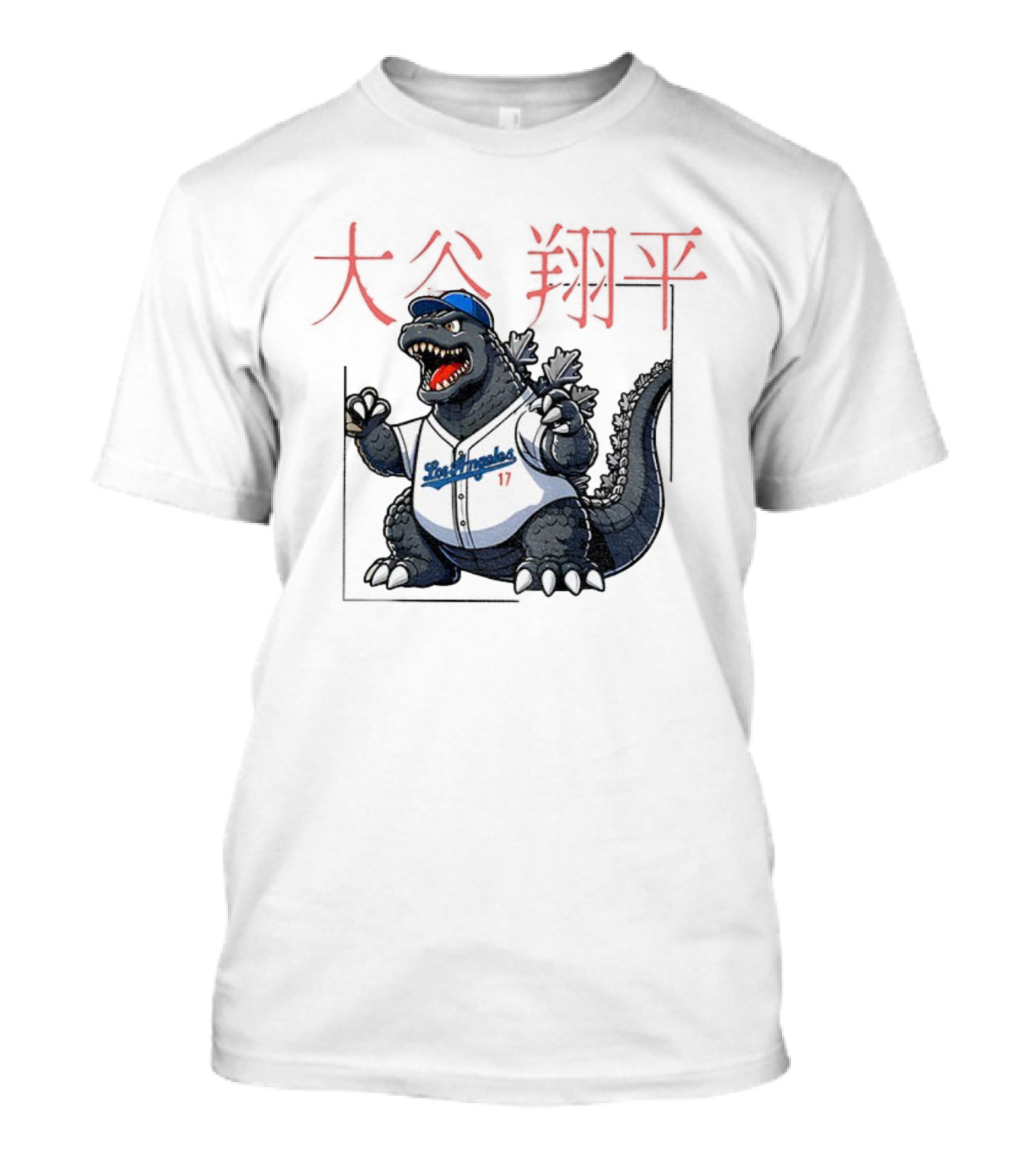 Shohei Ohtani Godzilla Los Angeles Dodgers Japan MLB 2025 Red Kanji T-Shirt