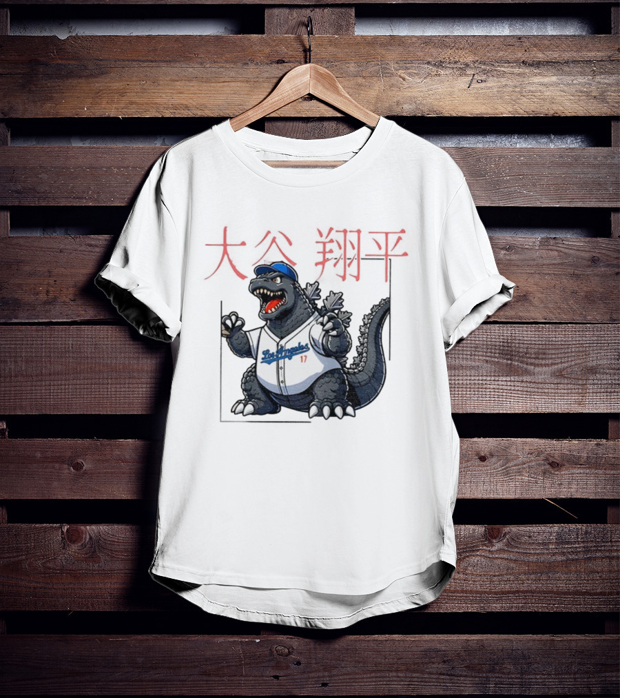 Shohei Ohtani Godzilla Los Angeles Dodgers Japan MLB 2025 Red Kanji T-Shirt