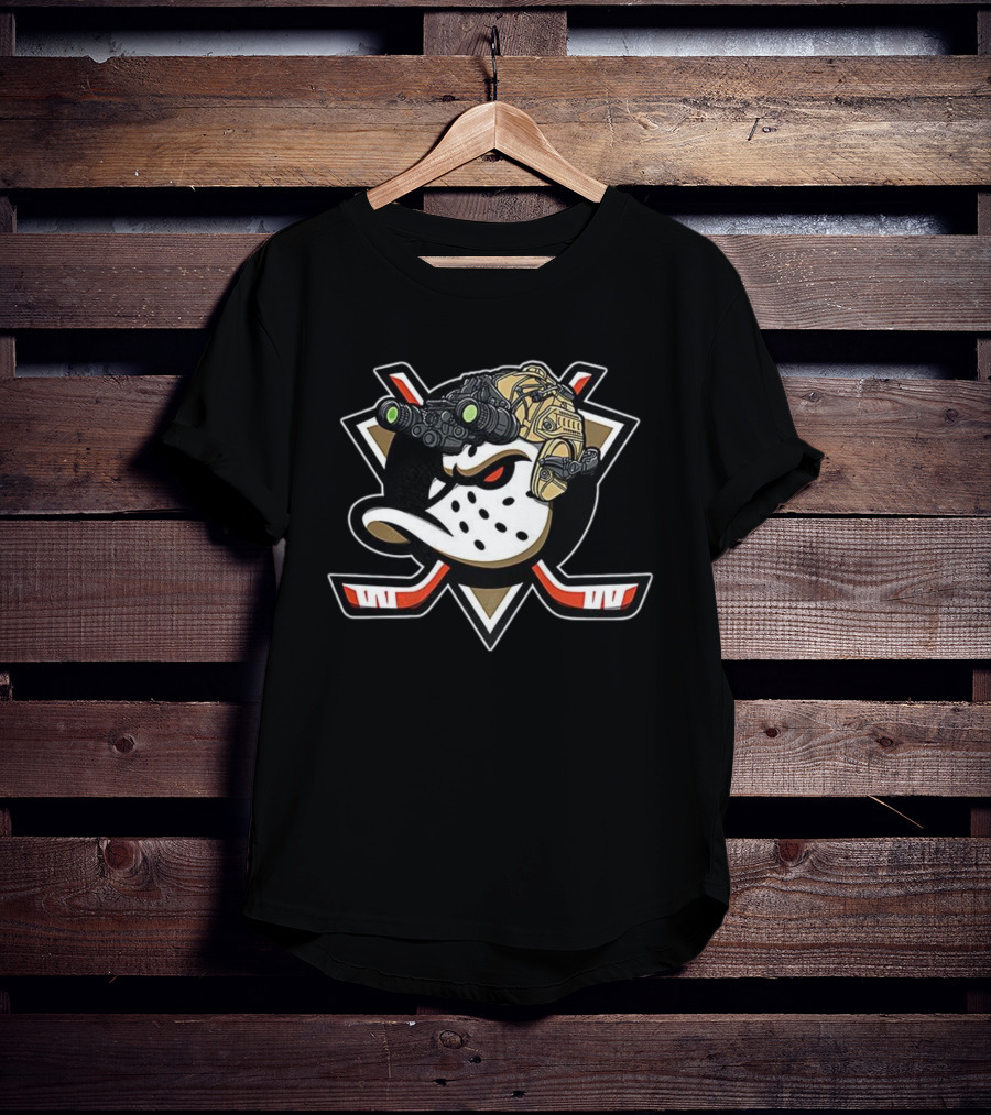 Anaheim Ducks Hockey Military Helmet Night Vision T-Shirt