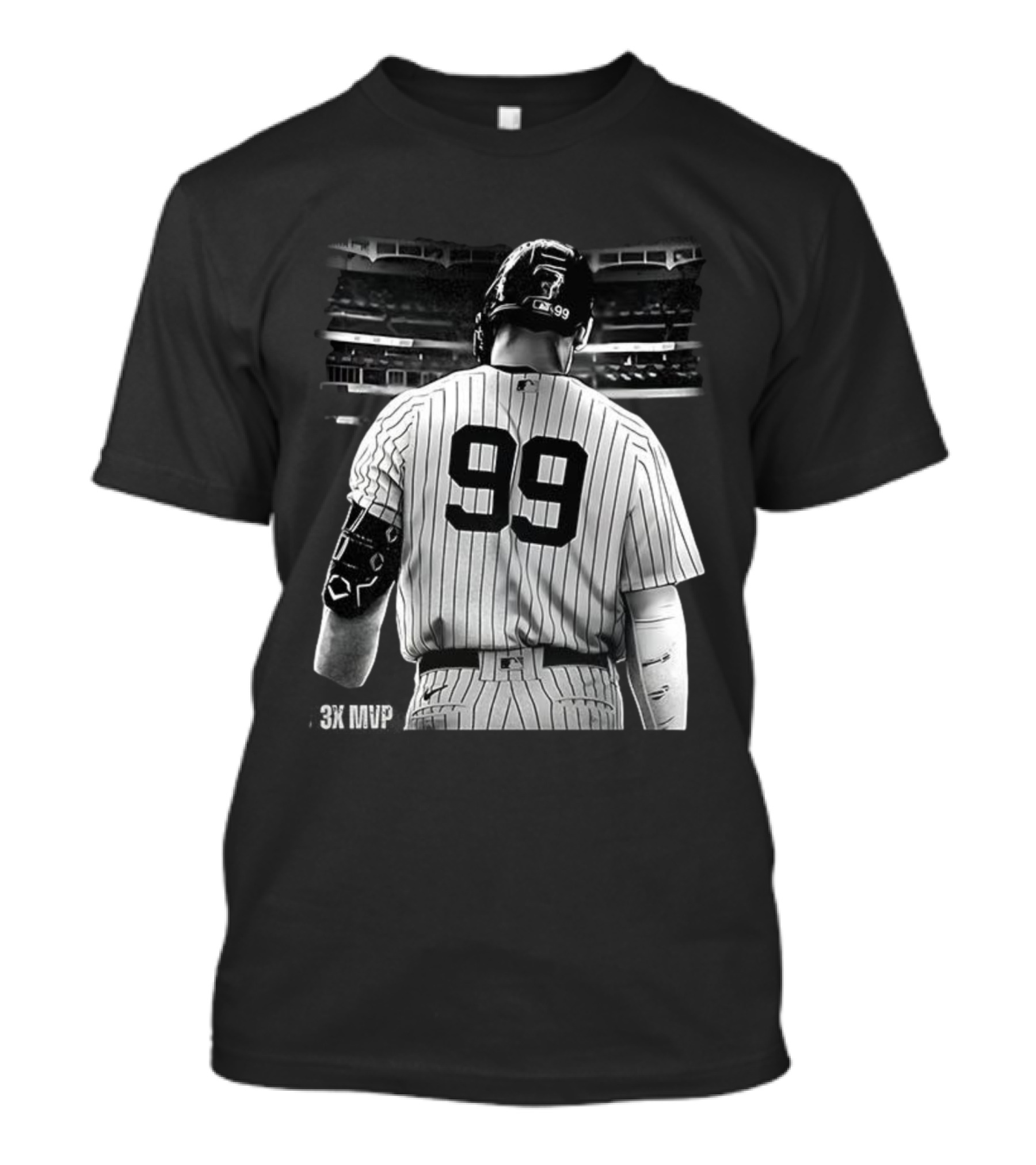 New York Yankees Aaron Judge 99 Baseball Player Back View Behind 3X MVP T-Shirt
