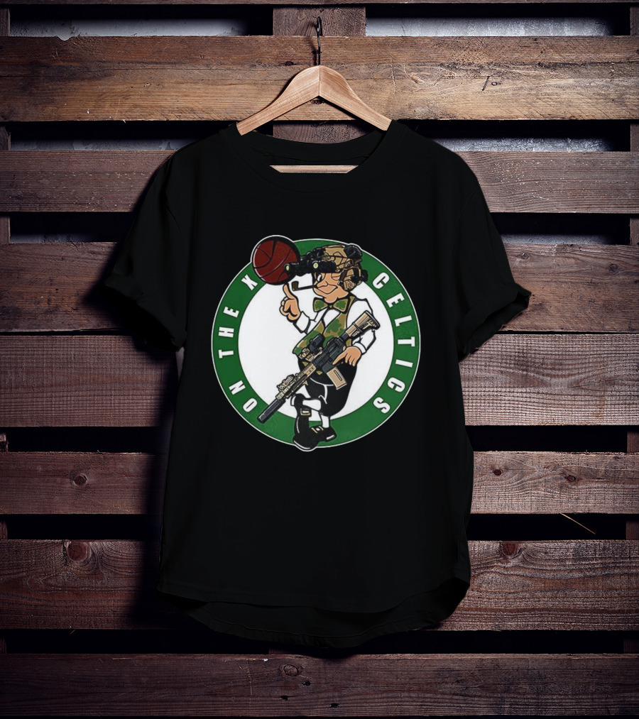 Boston Celtics On The X Military Basketball Parody T-Shirt