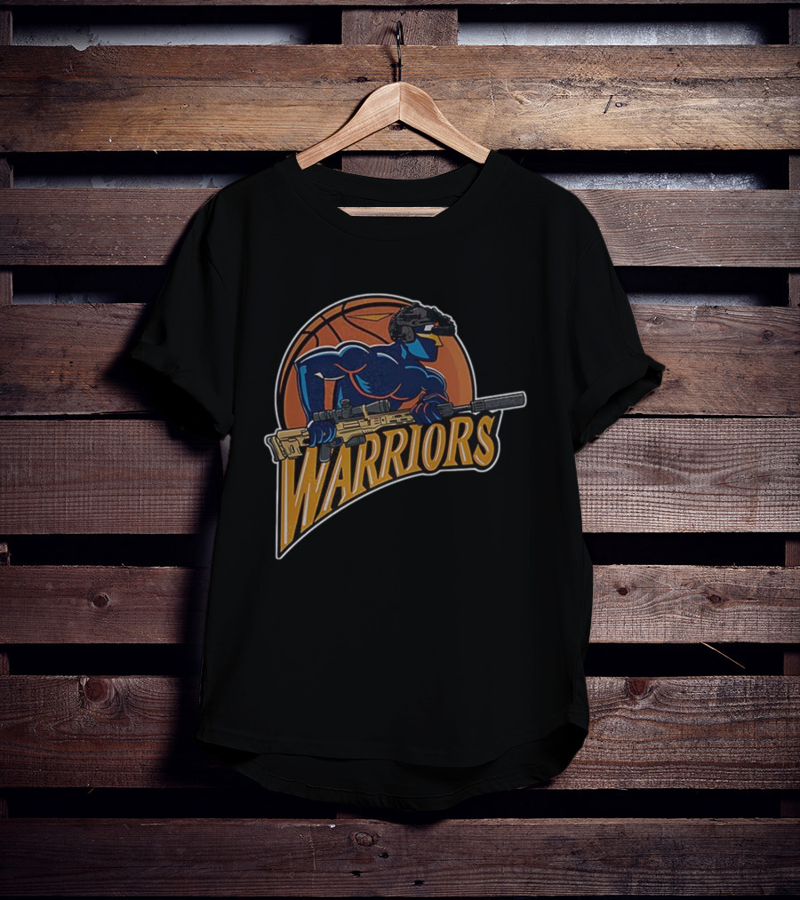Golden State Warriors Basketball Soldier Armed Warrior T-Shirt
