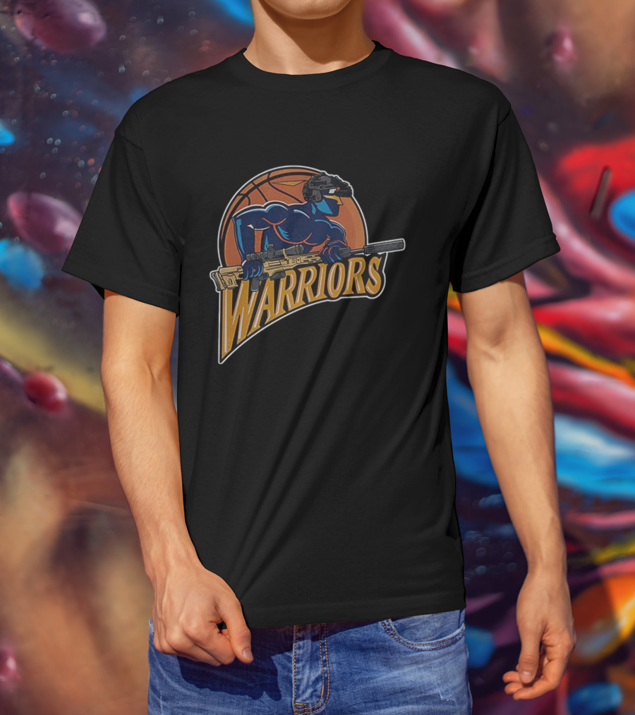 Golden State Warriors Basketball Soldier Armed Warrior T-Shirt