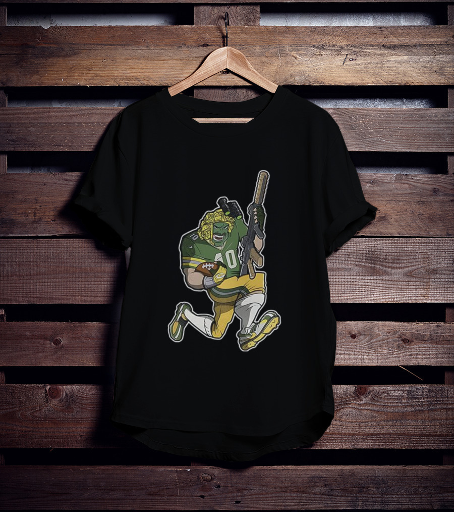 Jordan Love Green Bay Packers Football Soldier Armed Kneeling Illustration T-Shirt