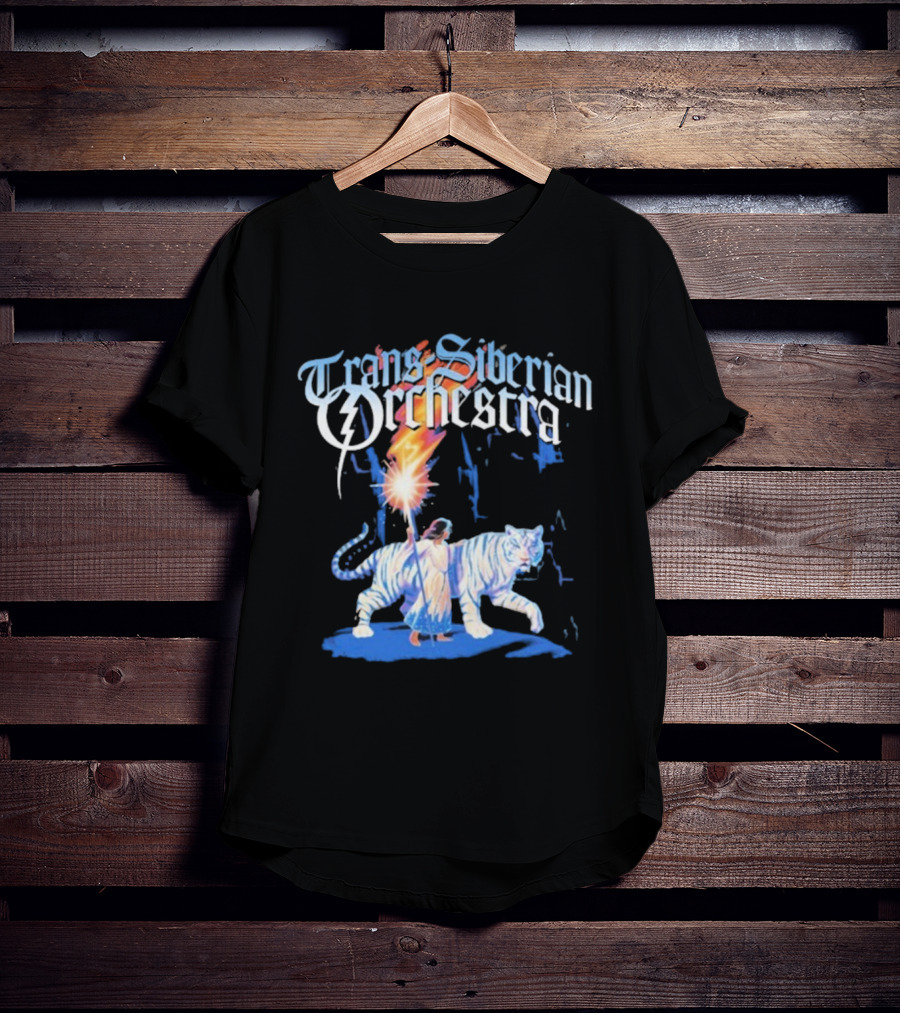Trans-Siberian Orchestra Fire Torch With Child And White Tiger T-Shirt