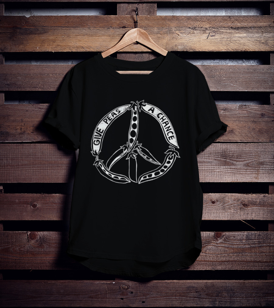 Peace Symbol Give Peas A Chance Peapod Design T-Shirt
