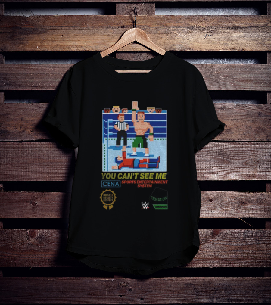 John Cena 8-Bit You Can't See Me Wrestling Retro T-Shirt