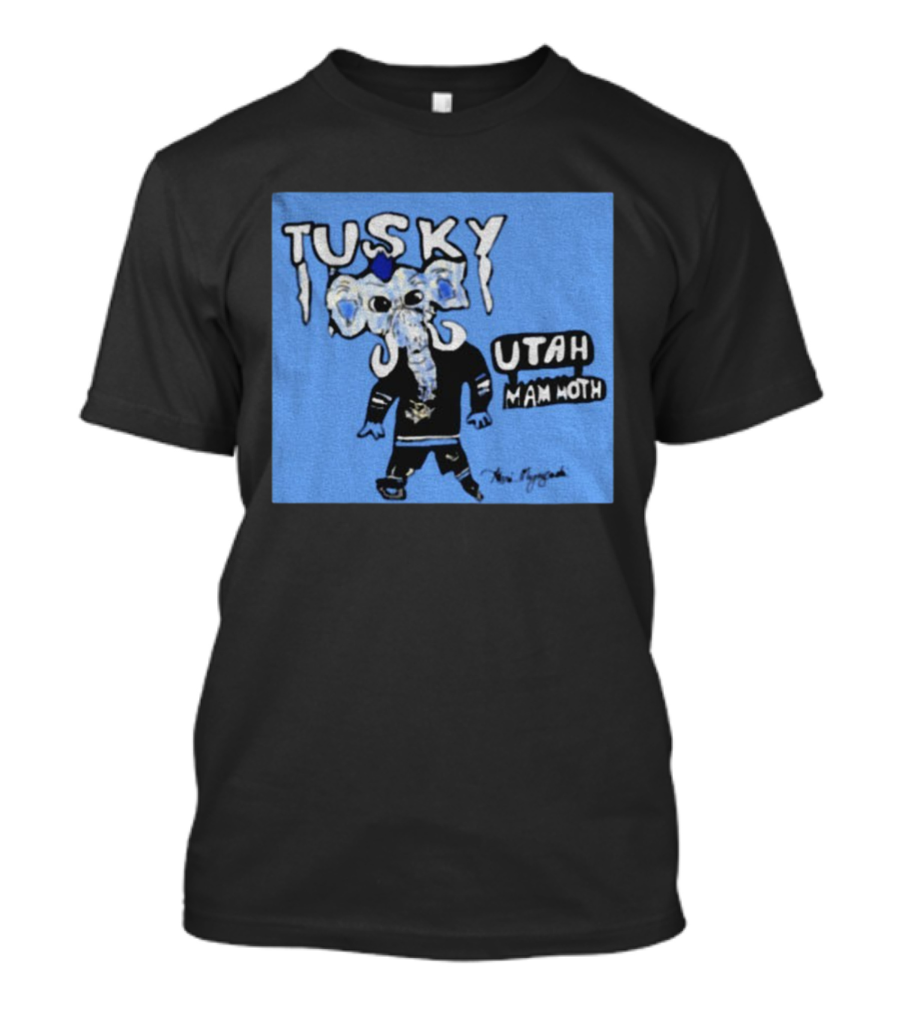 Tusky Utah Mammoth NHL Hockey Mascot 2025 Blue T-Shirt