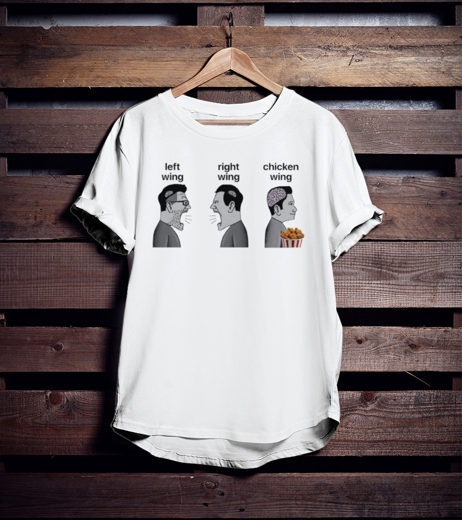 Left Wing Right Wing Chicken Wing Funny Meme Trio T-Shirt