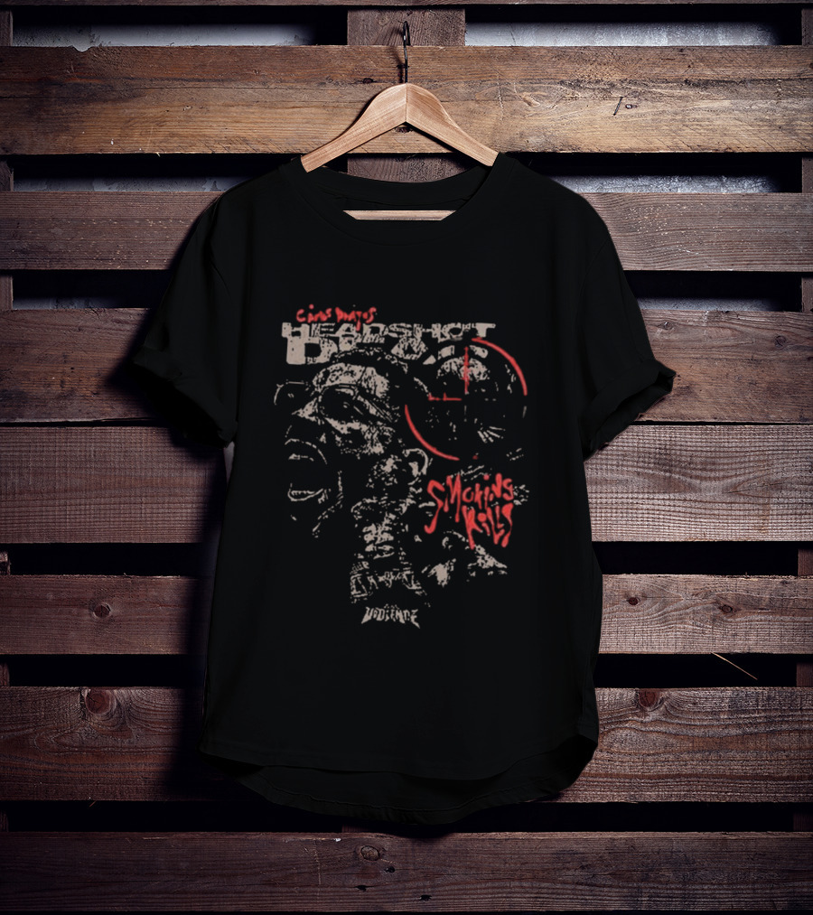 Carlos Prates Headshot Smoking Kills Full Violence Mood Red Markings T-Shirt