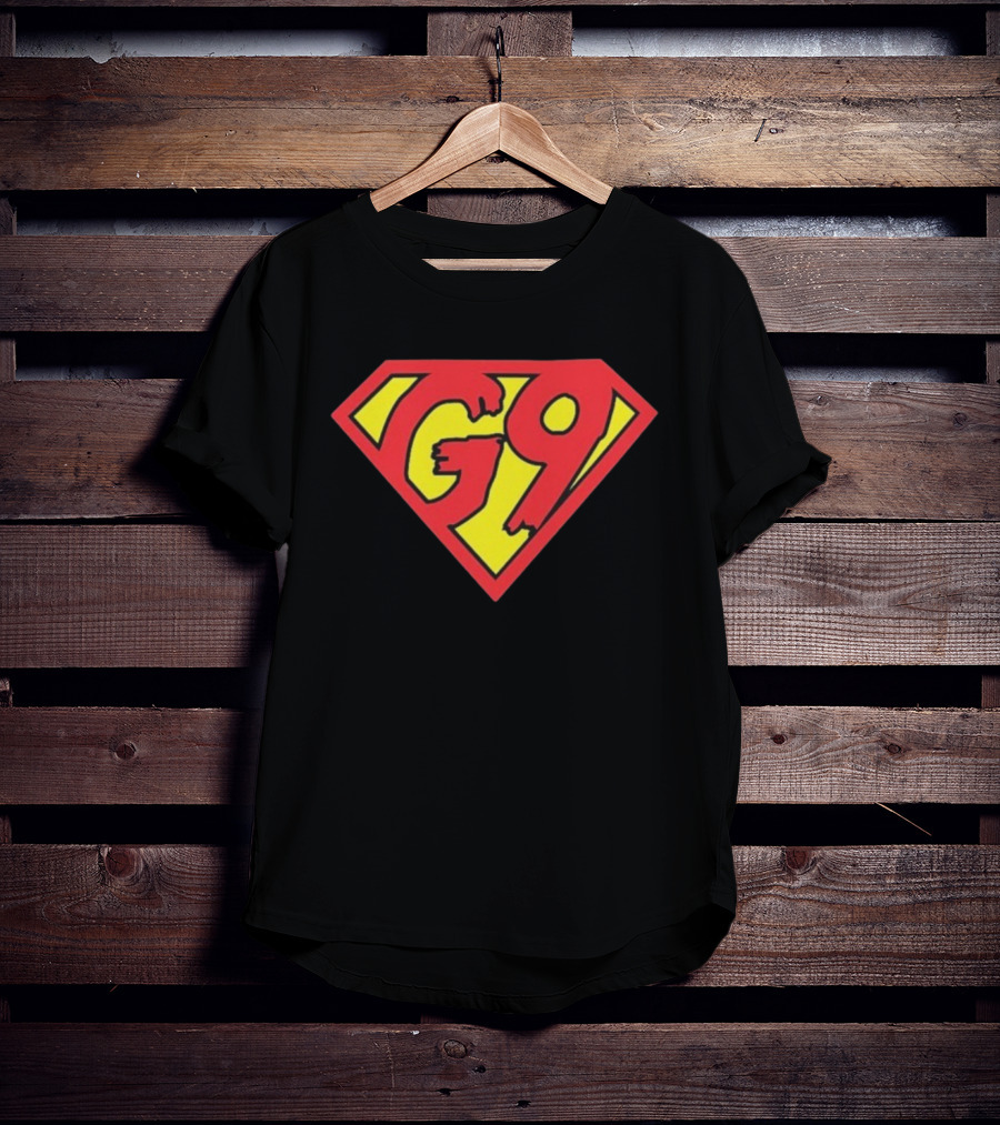 G9 Red And Yellow Comic Shield Graphic T-Shirt