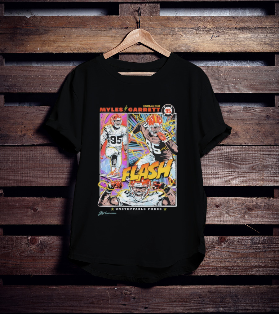 Myles Garrett 95 Flash Unstoppable Force T-Shirt