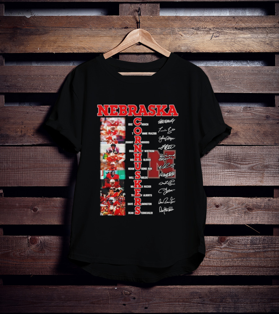 Nebraska Cornhuskers Blackshirts Legends With Signatures And Players T-Shirt