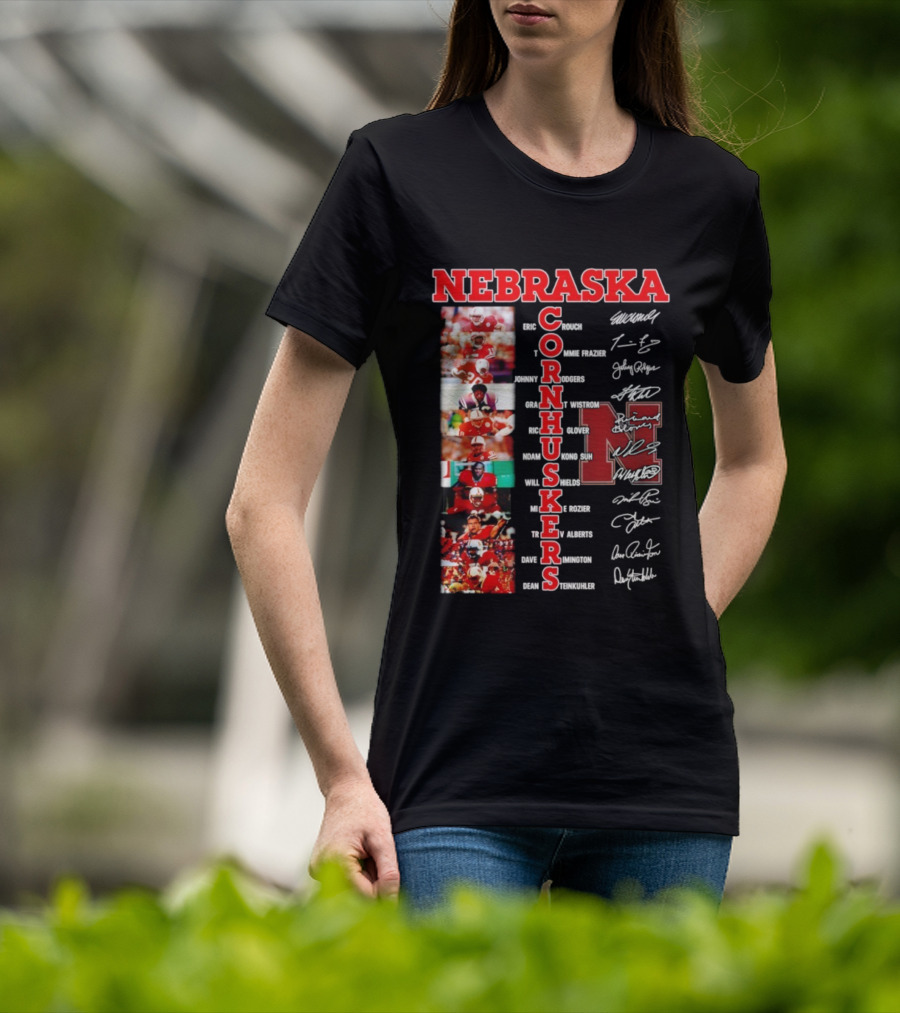 Nebraska Cornhuskers Blackshirts Legends With Signatures And Players T-Shirt