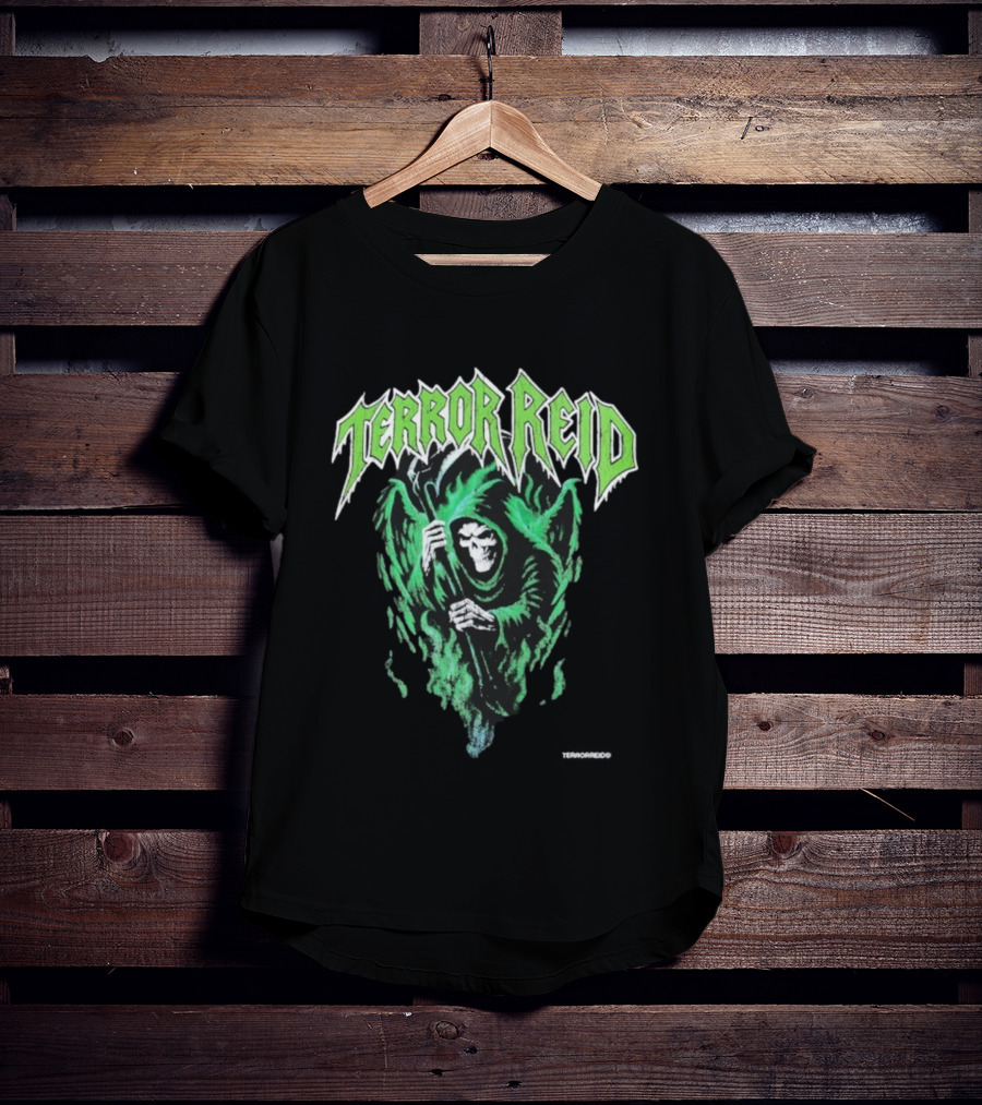 Terror Reid Green Grim Reaper Skeleton T-Shirt
