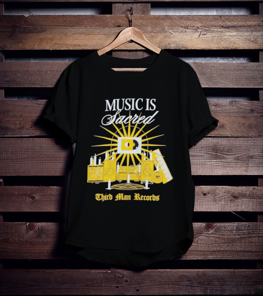 Third Man Records Music Is Sacred Sunburst Keyboard Speaker Icon T-Shirt