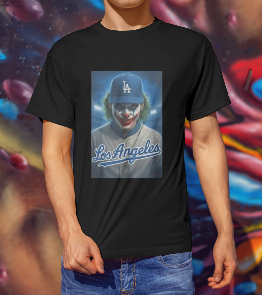 Los Angeles Dodgers Joker Clown LA Baseball Fan Art T-Shirt