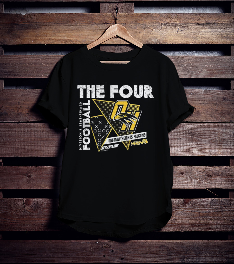 Ogemaw Heights Falcons 2025 MHSAA Football The Four Playbook Style T-Shirt