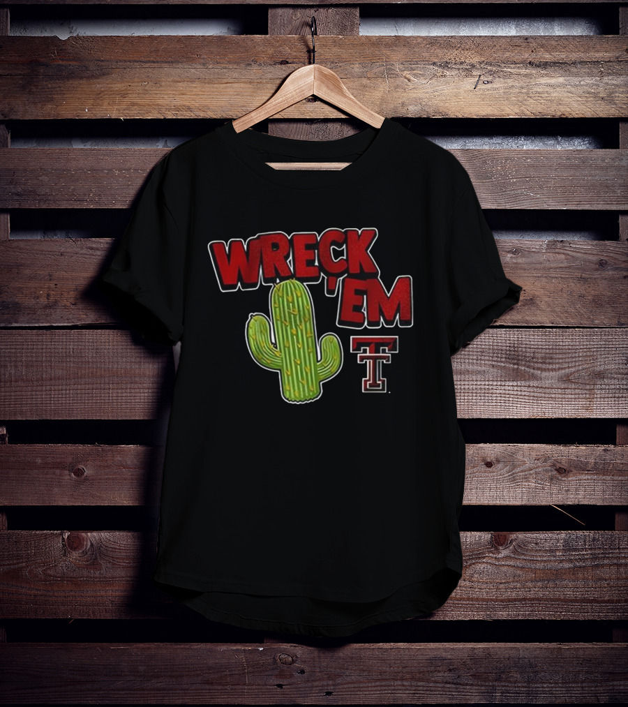 Wreck 'Em Texas Tech Red Raiders Cactus Logo T-Shirt
