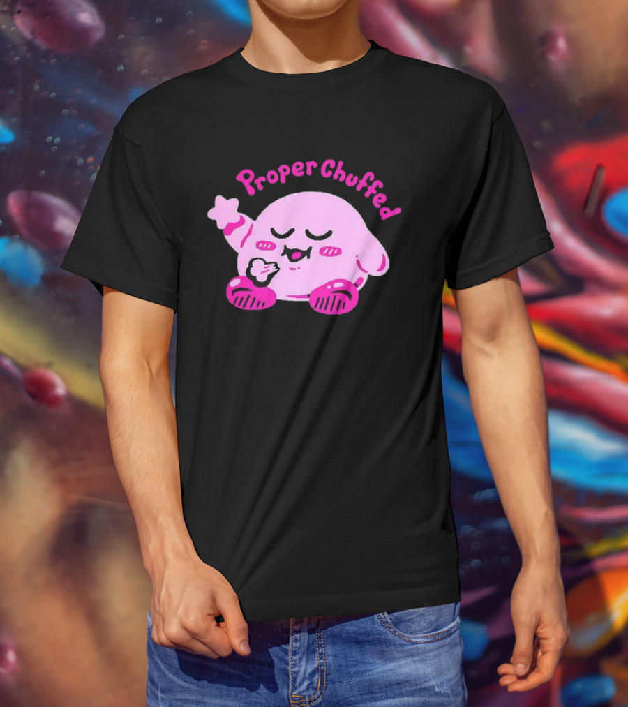Kirby Proper Chuffed Happy Pink Character T-Shirt