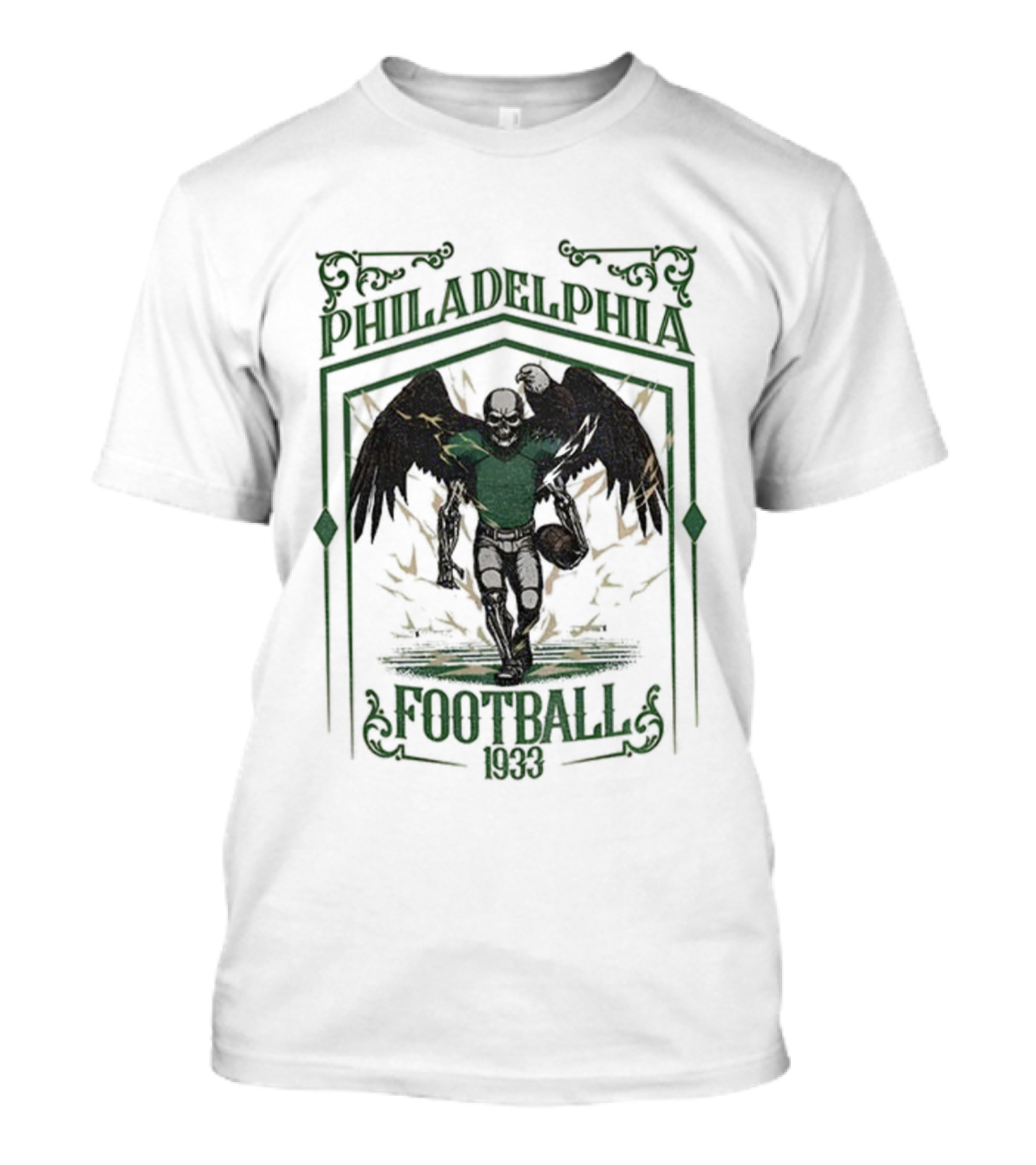 Philadelphia Eagles Skull Football 1933 Game Day T-Shirt