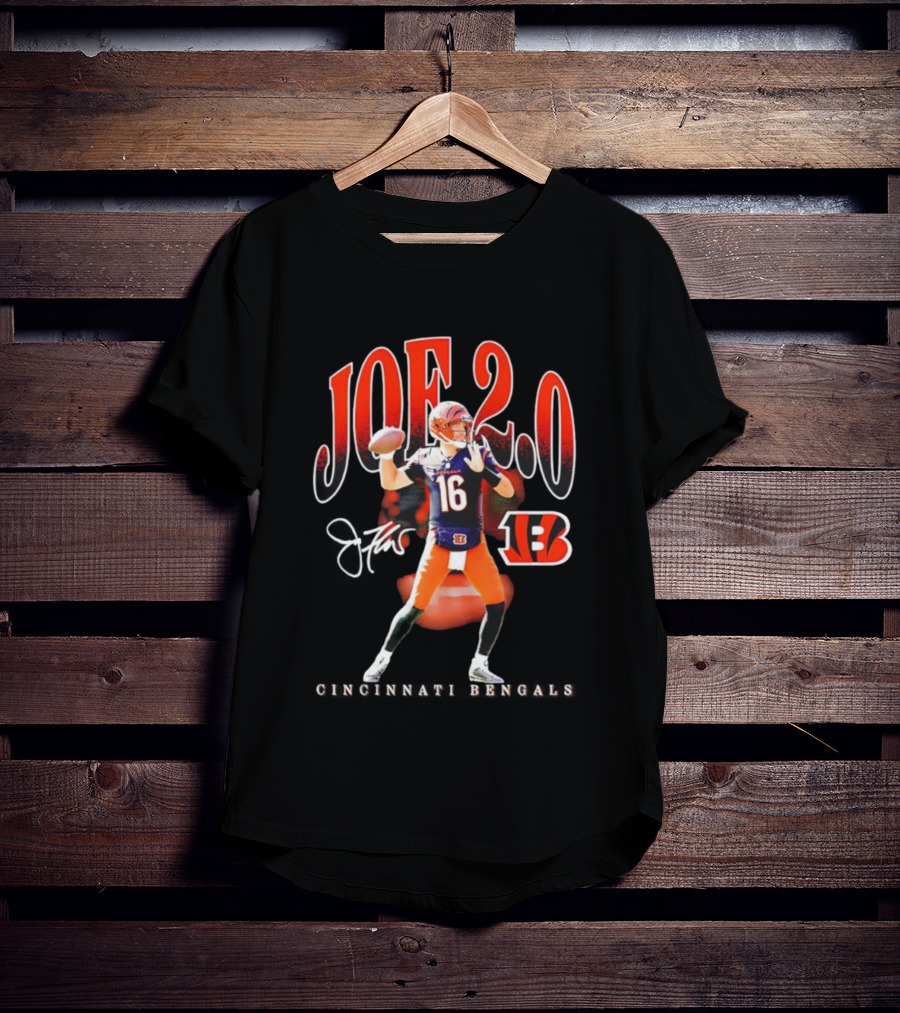 Cincinnati Bengals Joe 2.0 Player 16 Hype Signature T-Shirt