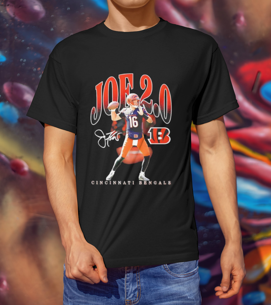 Cincinnati Bengals Joe 2.0 Player 16 Hype Signature T-Shirt