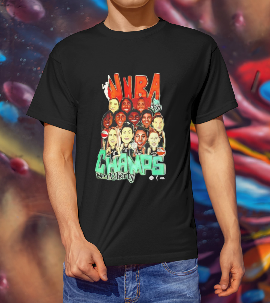 New York Liberty WNBA Champs 2024 Team Celebration T-Shirt
