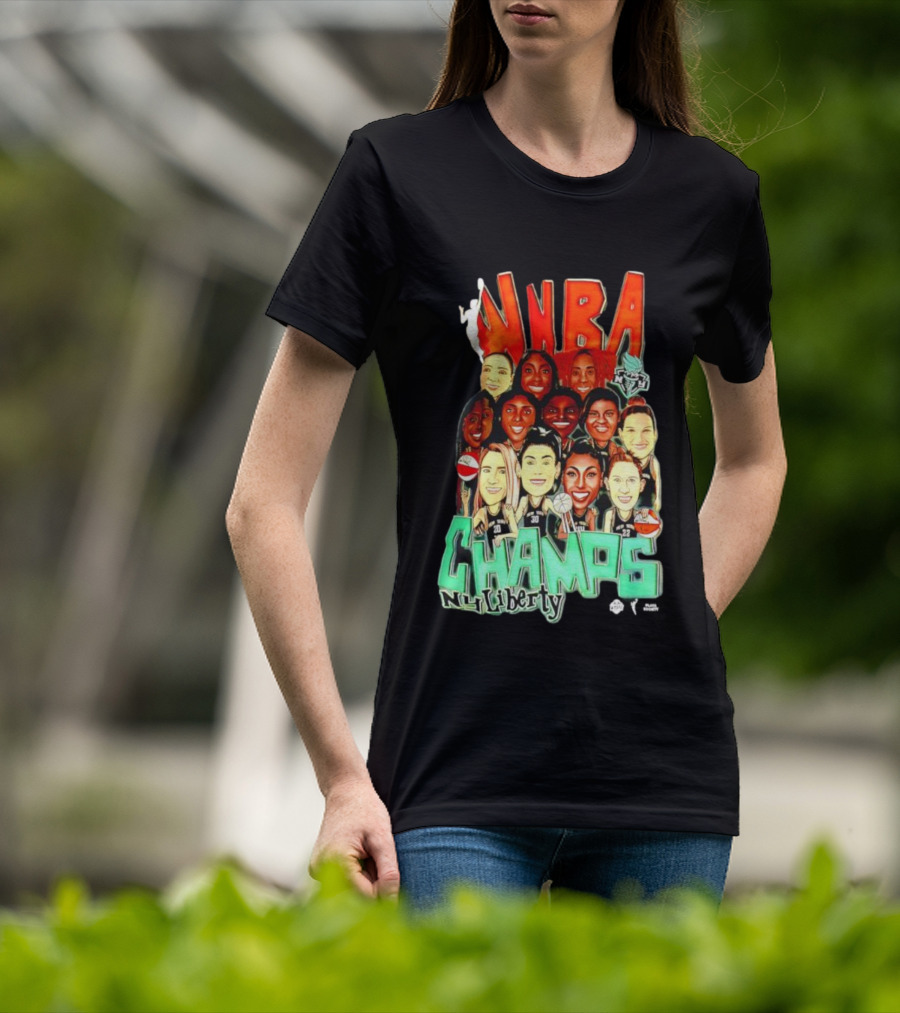 New York Liberty WNBA Champs 2024 Team Celebration T-Shirt