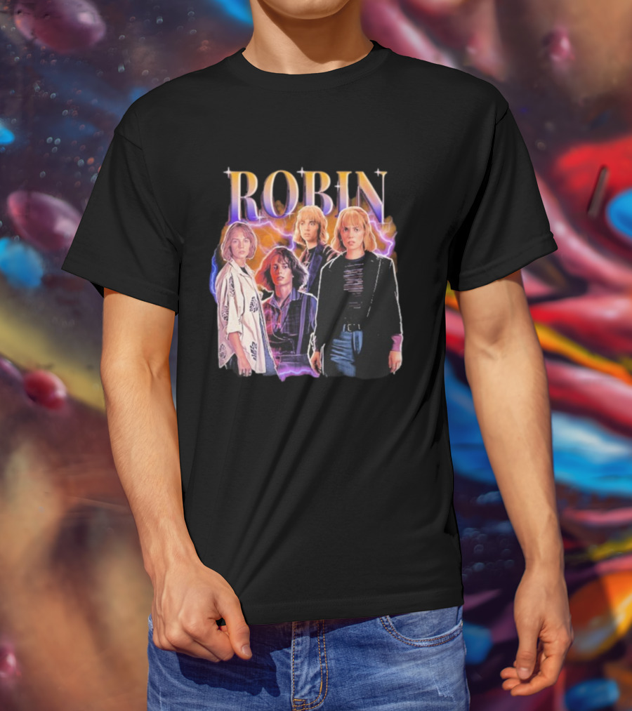 Robin Hearthrob Stranger Things Retro Lightning Style T-Shirt