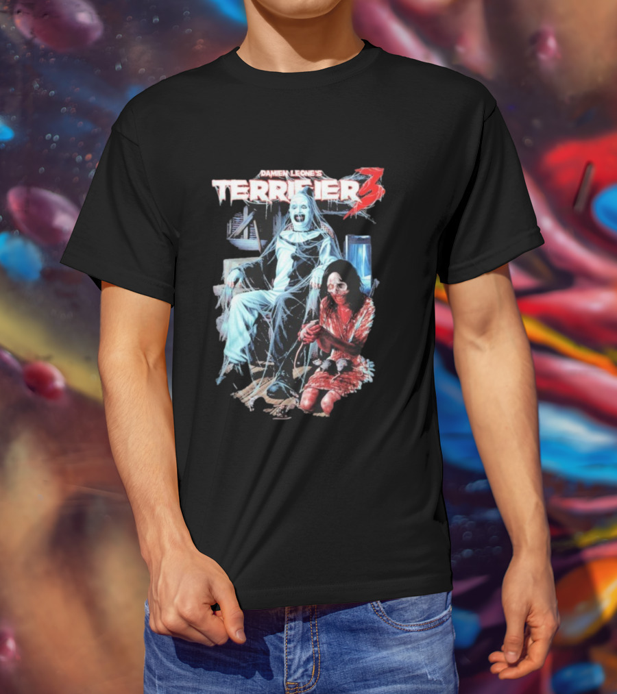 Damien Leone's Terrifier 3 Halloween Horror Scene T-Shirt