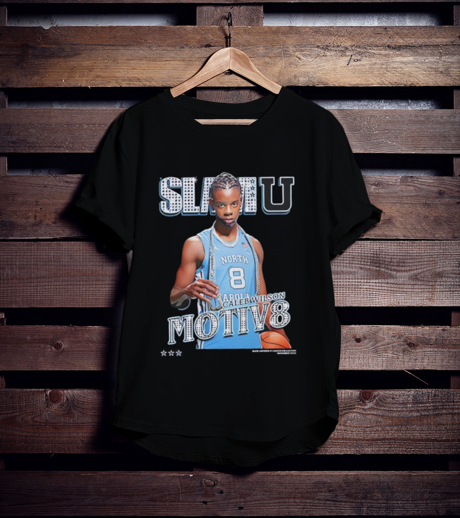 SlamU North Carolina Caleb Wilson Number 8 Motiv8 Basketball T-Shirt