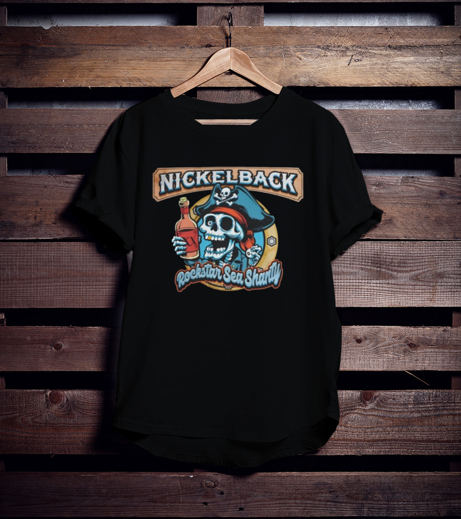 Nickelback Pirate Skeleton Rockstar Sea Shanty T-Shirt