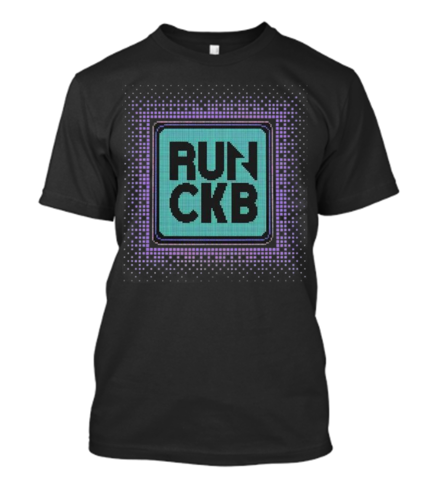 RUN CKB Retro Pixelated Square Block Style T-Shirt