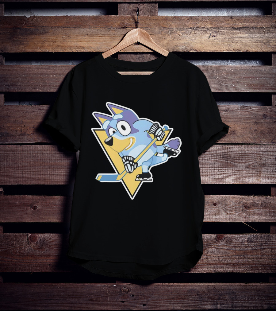 Pittsburgh Steelers Bluey Ice Hockey Crossover T-Shirt