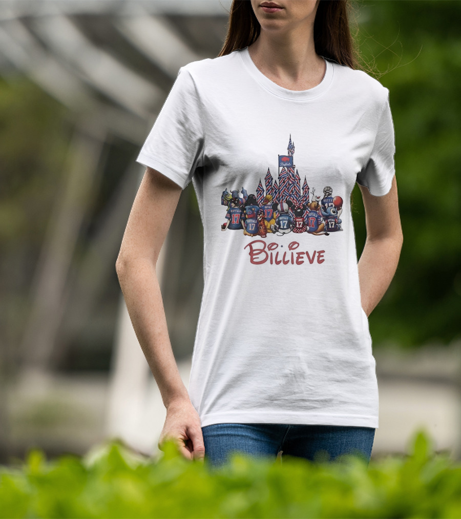 Buffalo Bills Disney Characters Castle Believe Football 17 Jersey T-Shirt