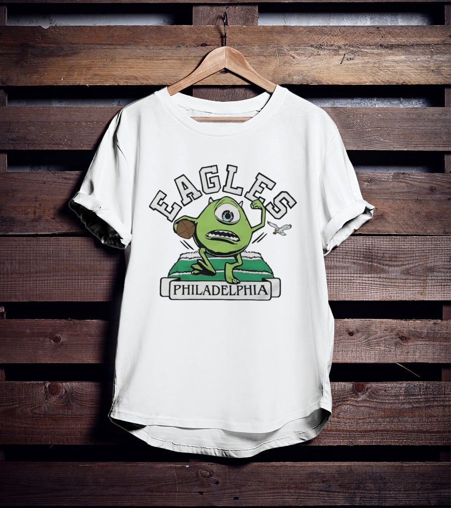 Mike Wazowski Philadelphia Eagles Football Monsters Inc Fusion T-Shirt