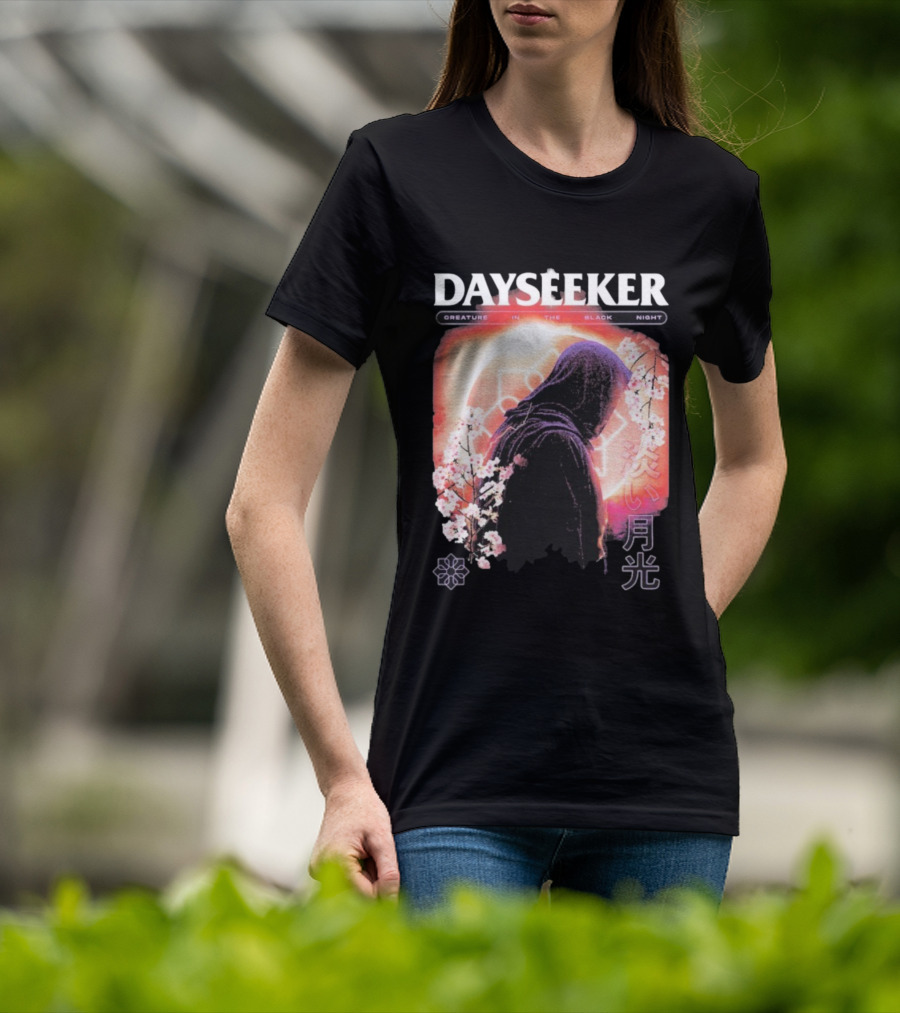 Dayseeker Creature Black Night Cherry Blossom Aesthetic T-Shirt