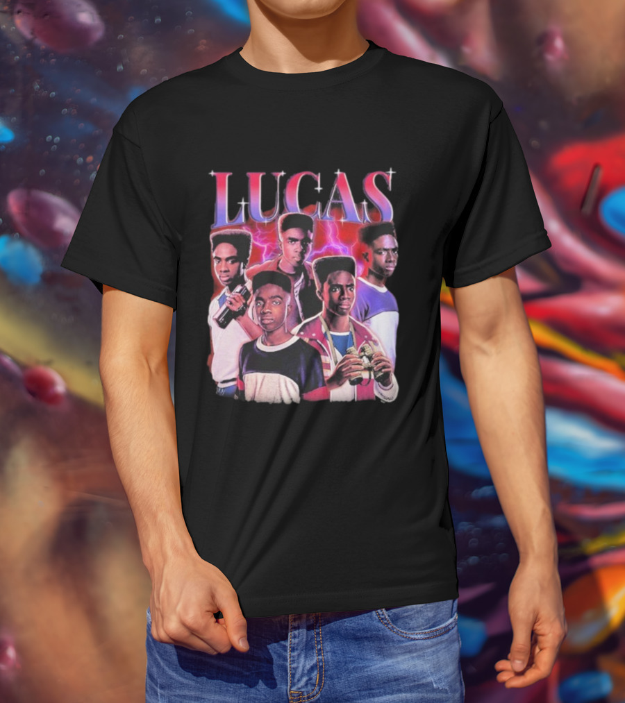 Lucas Stranger Things Character Tribute Retro Style T-Shirt