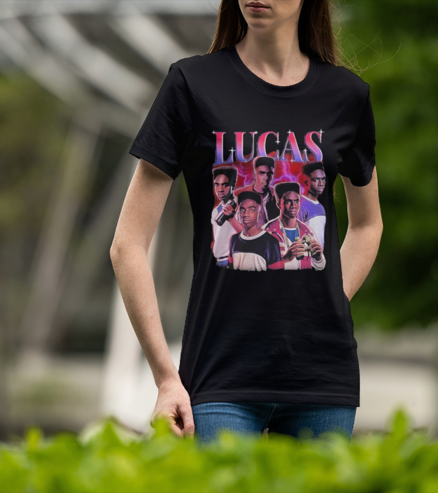 Lucas Stranger Things Character Tribute Retro Style T-Shirt