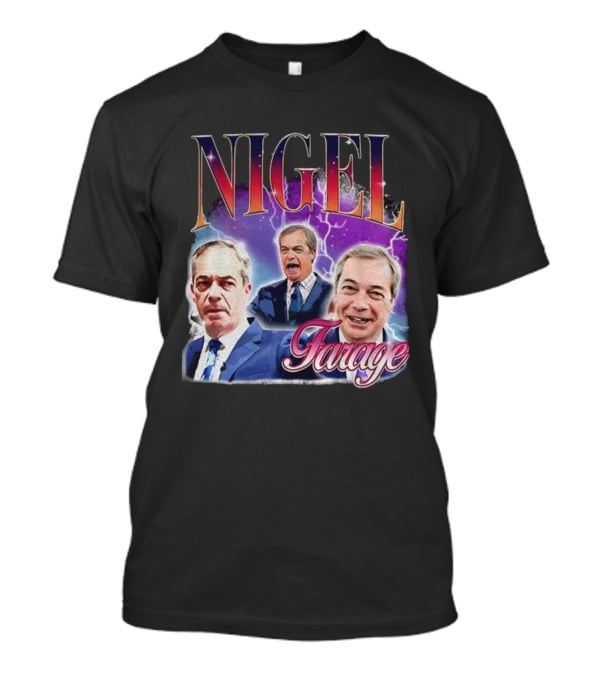 Nigel Farage Lightning Storm Portrait T-Shirt