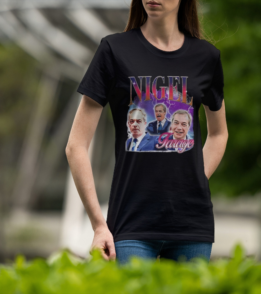 Nigel Farage Lightning Storm Portrait T-Shirt