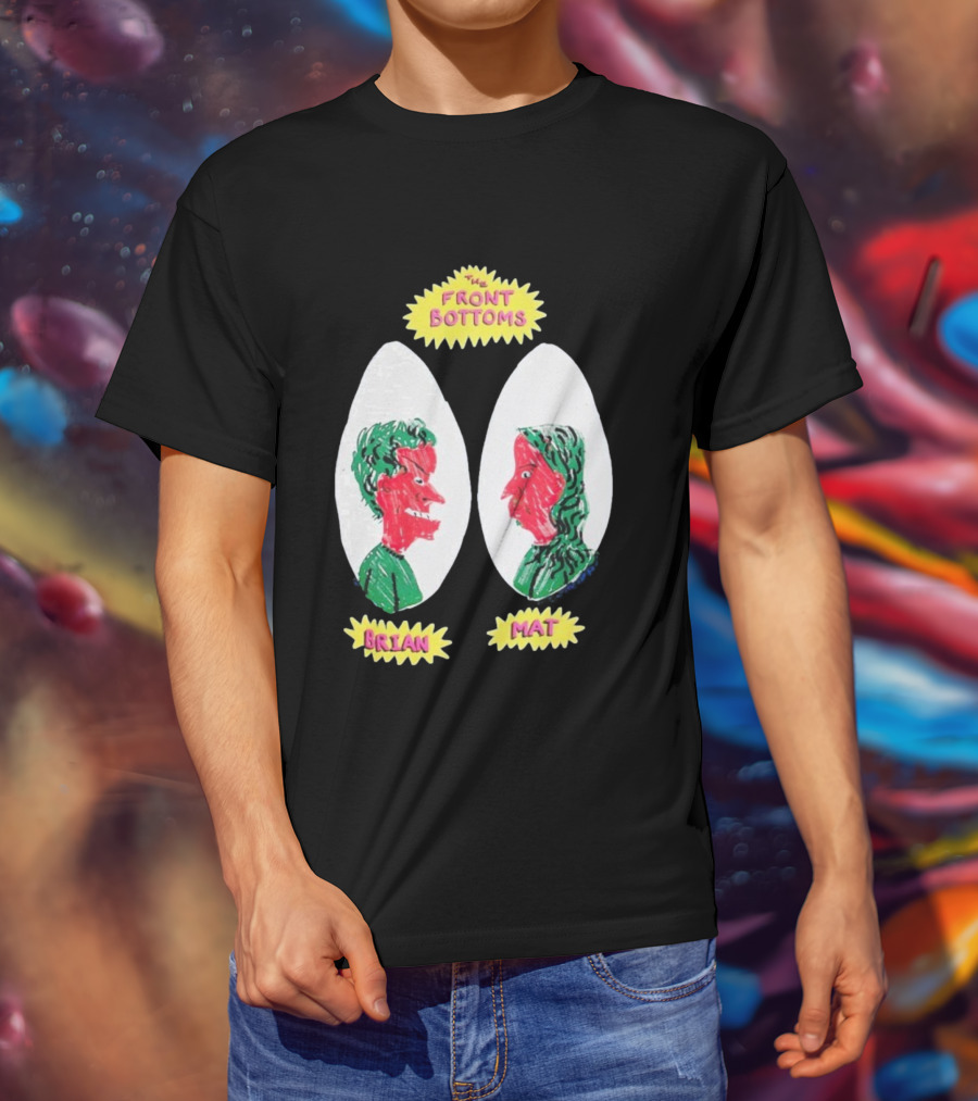 The Front Bottoms Brian Mat Cartoon Art Faces T-Shirt