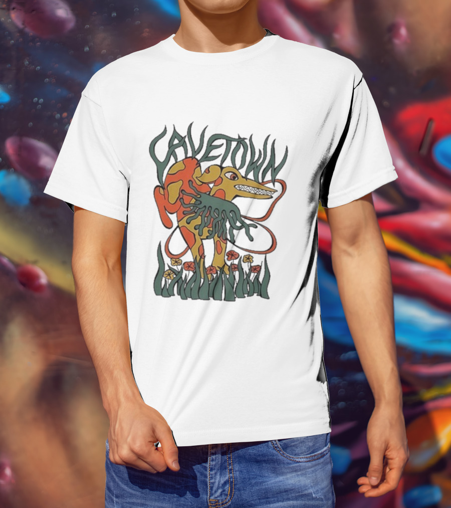 Cavetown Dragon Dog Creature Floral Elements T-Shirt