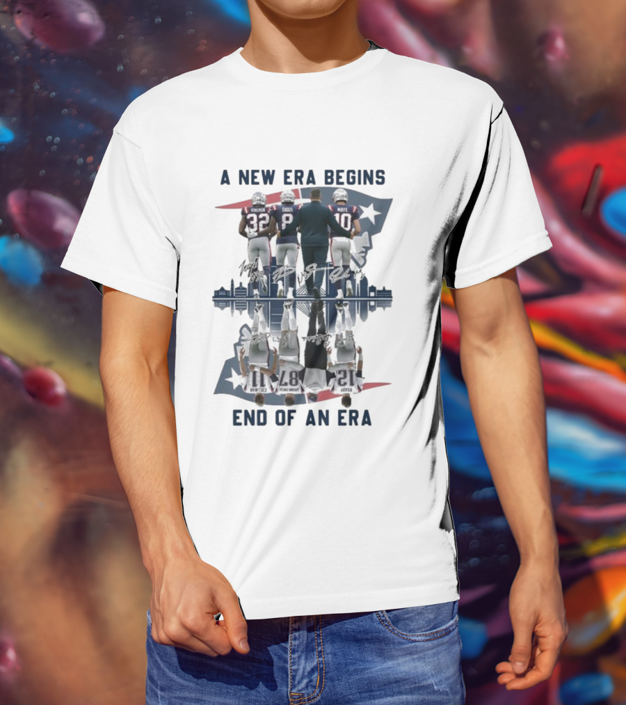 A New Era Begins End Of An Era New England Patriots Signatures T-Shirt