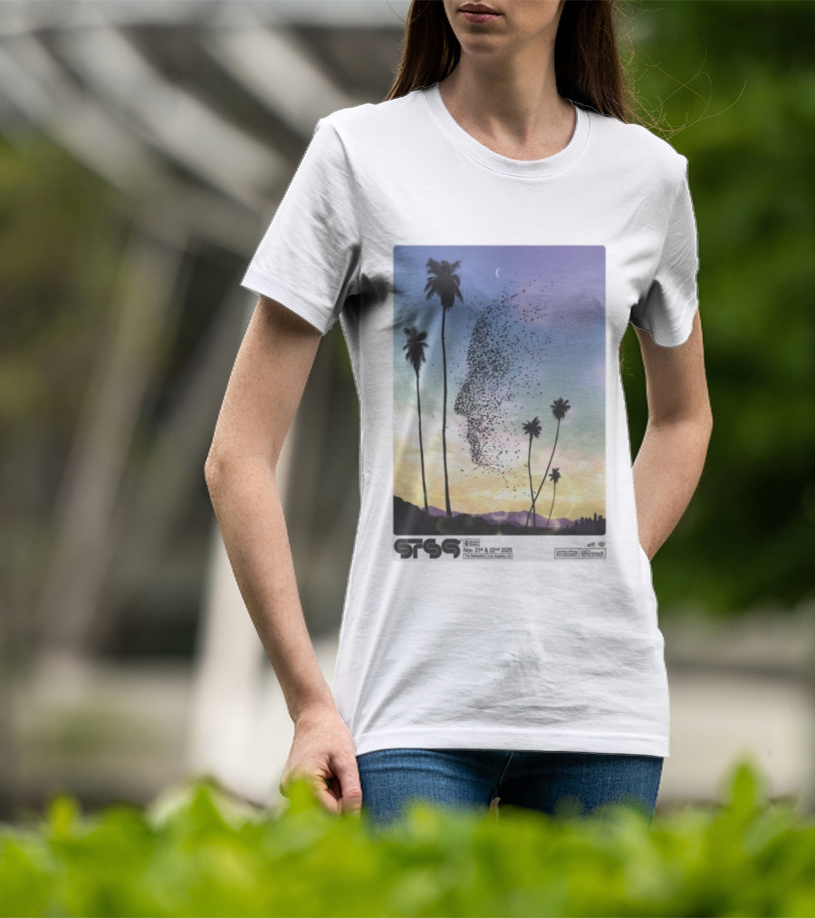 STS9 Nov 21 22 2025 The Bellwether Los Angeles CA Palm Trees And Birds Sky Scene T-Shirt